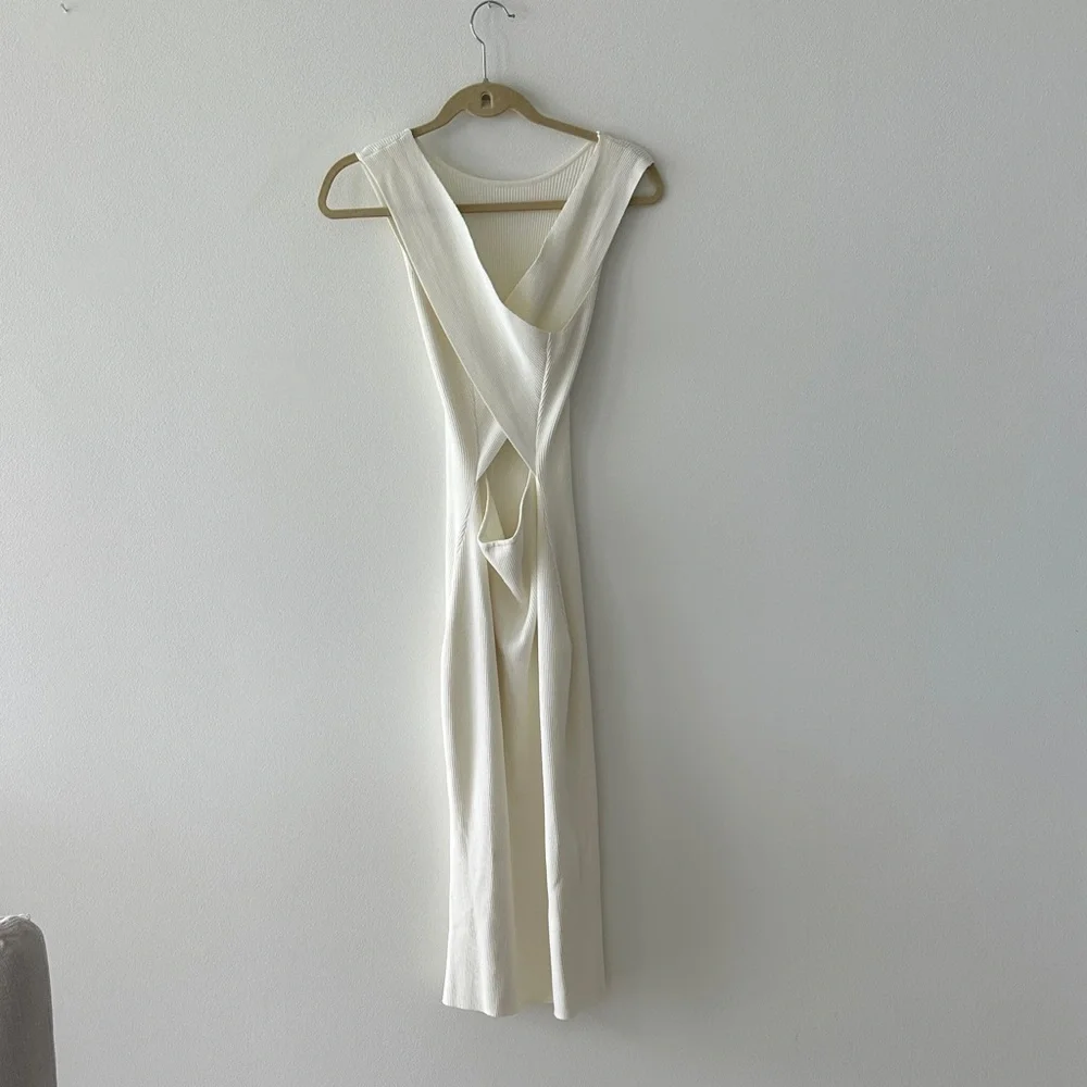 Line & Dot Cream Midi Dress - Picture 10 of 10